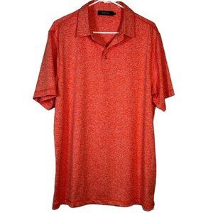 BUGATCHI Vintage Orange Polo Golf Performance Shirt Size Large EUC #0606-OC